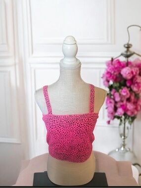 No Boundaries Hot Pink Leopard Print Cropped Tank